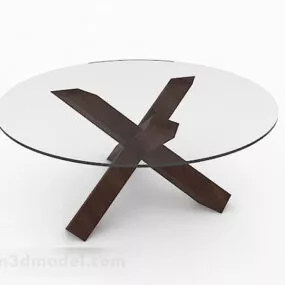 Round Glass Dining Table 3d model