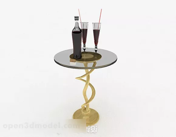 Round Glass Small Coffee Table 3d model Round Glass Small Coffee Table 3d model
