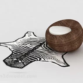 Round Sofa Decoration 3d model