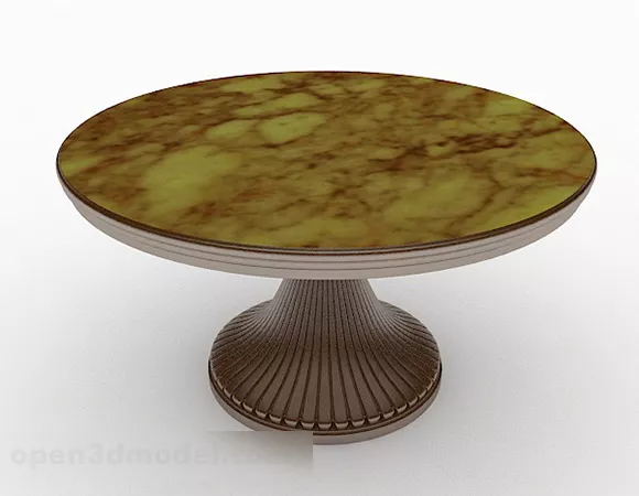 Round Marble Dining Table Furniture 3d model Round Marble Dining Table Furniture 3d model