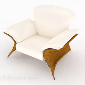 Rural Beige Casual Single Sofa 3d model