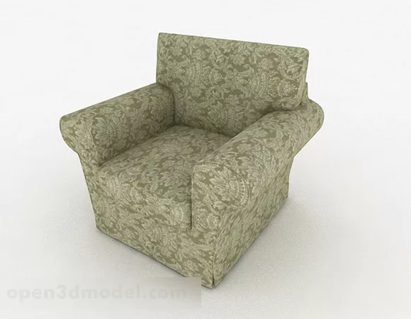 Rural Pattern Single Sofa Furniture 3d model Rural Pattern Single Sofa Furniture 3d model