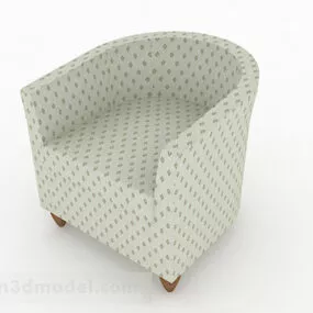 White Fabric Home Single Armchair 3d model