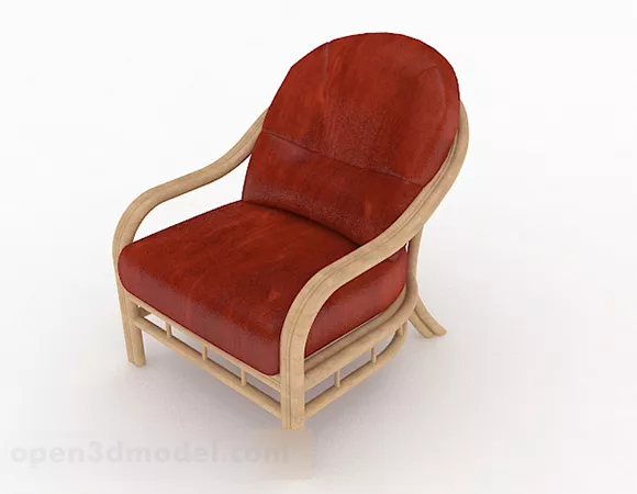 Rural Red Leisure Single Sofa Design 3d model Rural Red Leisure Single Sofa Design 3d model