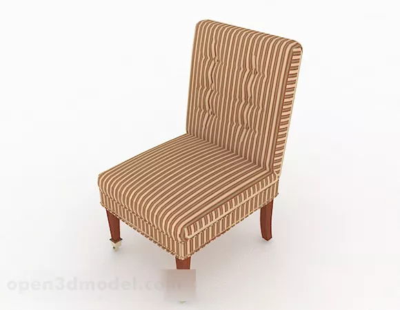 Rural Striped Brown Single Sofa Furniture Design 3d model Rural Striped Brown Single Sofa Furniture Design 3d model