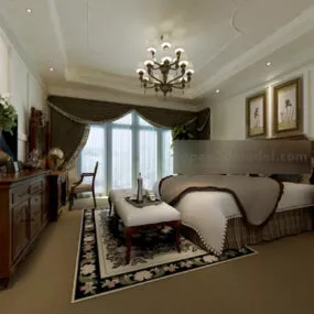 Rural Style Bedroom Interior 3d model