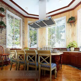 Rural Style Restaurant Interior 3d model
