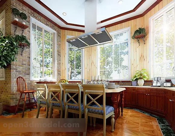 Rural Style Restaurant Interior 3d model Rural Style Restaurant Interior 3d model