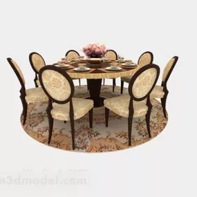 Rural Style Dining Table 3d model