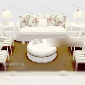 Rural Style Sofa Decoration 3d model
