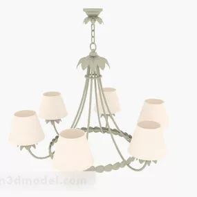 Rural White Round Chandelier 3d model