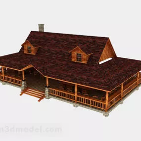 Country Wooden House Architecture 3d model