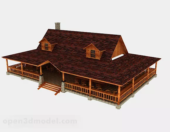 Empty Vintage House 3d model