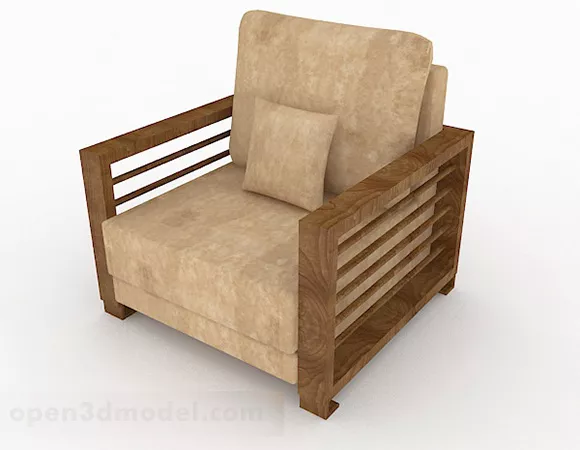 Rural Wooden Single Sofa Design 3d model Rural Wooden Single Sofa Design 3d model