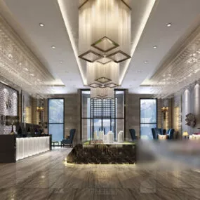 Sales Center Front Desk Interior 3d model
