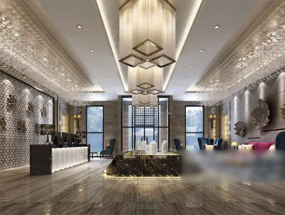Sales Center Front Desk Interior 3d model Sales Center Front Desk Interior 3d model