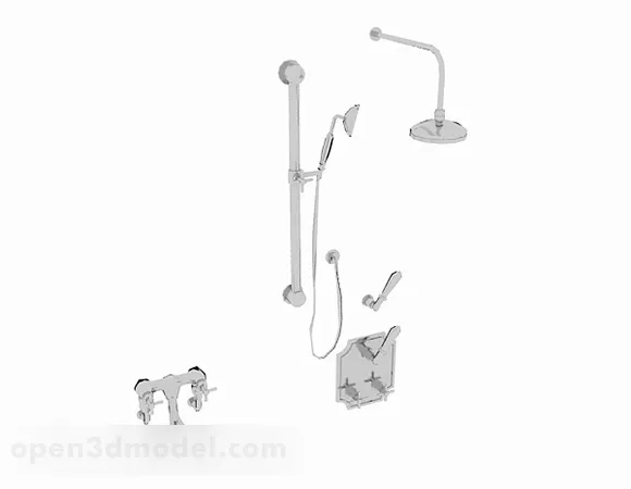Shower Full Set 3d model Shower Full Set 3d model