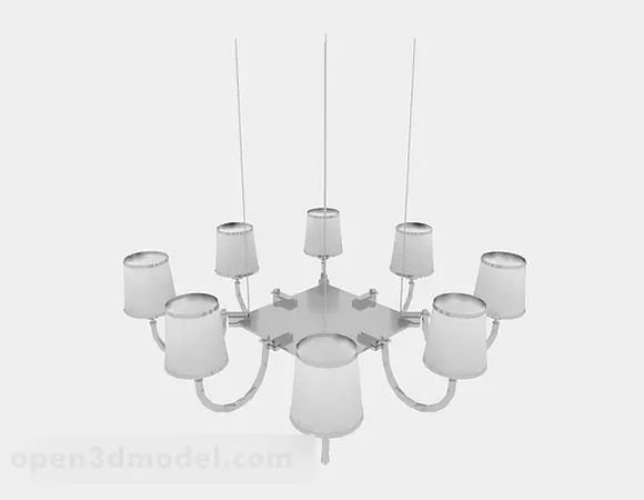 Silver Chandelier 3d model Silver Chandelier 3d model