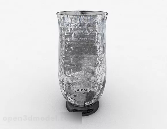 Silver Glass Bottle 3d model Silver Glass Bottle 3d model