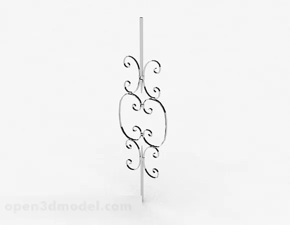 Silver Metal Wrought Iron Flower 3d model Silver Metal Wrought Iron Flower 3d model