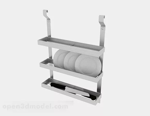 Stainless Steel Three Layer Bowl Rack 3d model Stainless Steel Three Layer Bowl Rack 3d model