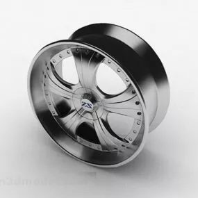 Silver Car Rim 3d model