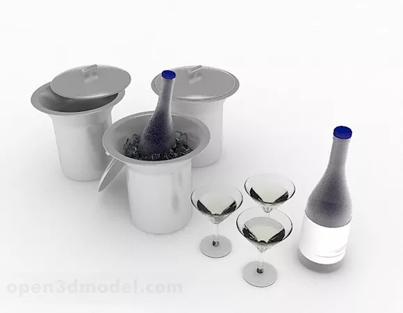 Old Wine Barrel 3d model