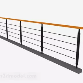 Simple Furniture Black Railing 3d model