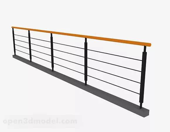 Simple Furniture Black Railing 3d model Simple Furniture Black Railing 3d model