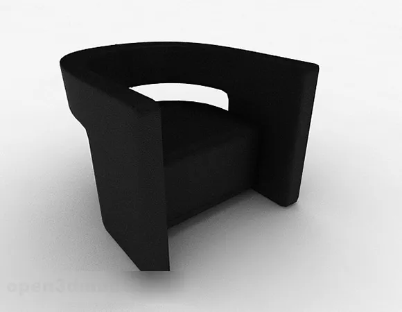 Simple Black Fabric Single Sofa 3d model Simple Black Fabric Single Sofa 3d model