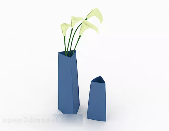 Simple Blue Vase Decoration 3d model Simple Blue Vase Decoration 3d model