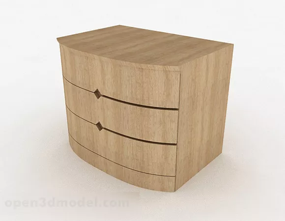 Simple Brown Bedside Table 3d model Simple Brown Bedside Table 3d model