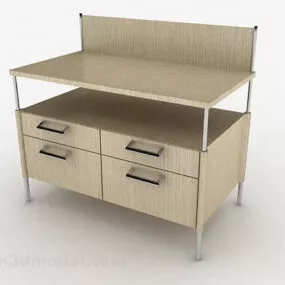 Simple Brown Home Cabinet 3d model