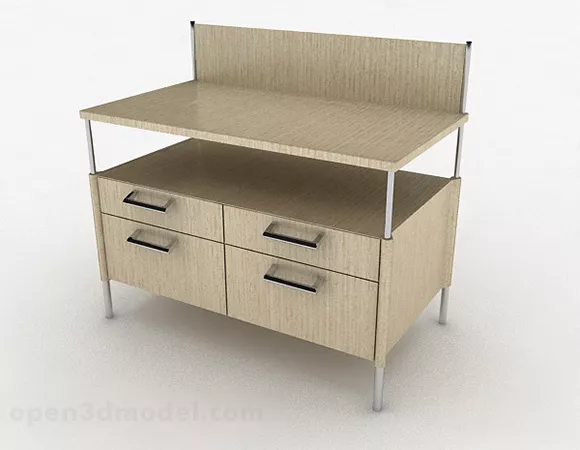 Simple Brown Home Cabinet 3d model Simple Brown Home Cabinet 3d model