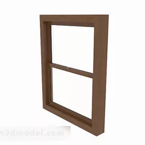 Simple Brown Lattice Window 3d model