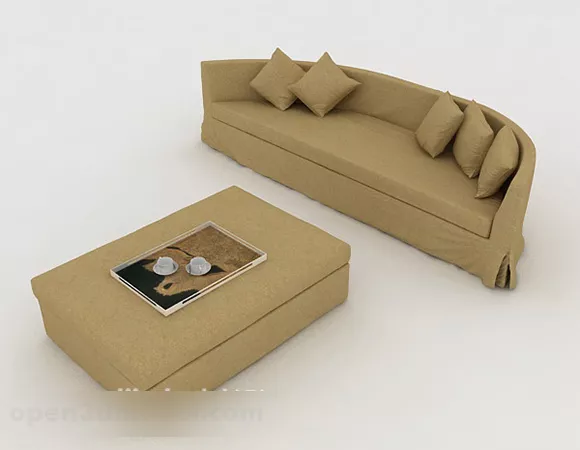 Simple Brown Home Sofa 3d model Simple Brown Home Sofa 3d model