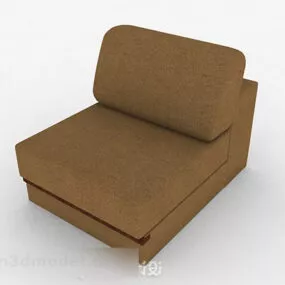Simple Brown Single Sofa 3d model