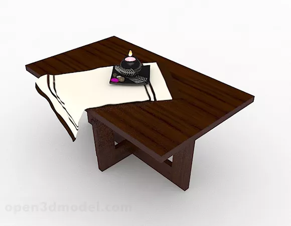 Simple Brown Wooden Coffee Table 3d model Simple Brown Wooden Coffee Table 3d model