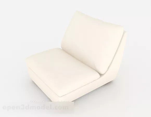 Simple Casual Beige White Single Sofa 3d model Simple Casual Beige White Single Sofa 3d model