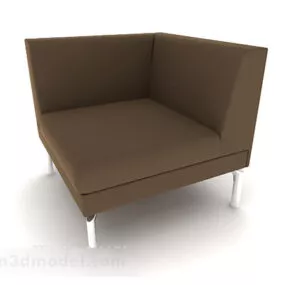 Simple Casual Brown Single Sofa 3d model