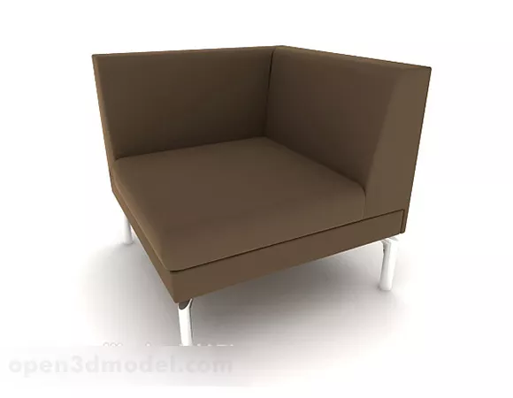Simple Casual Brown Single Sofa 3d model Simple Casual Brown Single Sofa 3d model
