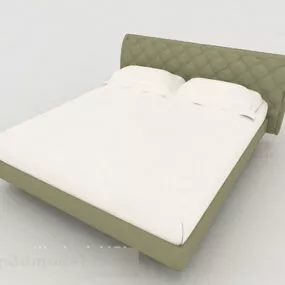 Simple Casual White Double Bed 3d model