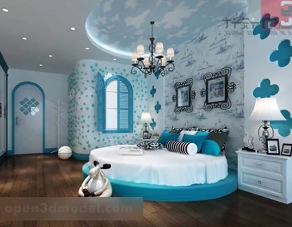 Simple Children Bedroom Interior 3d model Simple Children Bedroom Interior 3d model