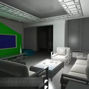 Simple Chinese Style Living Room 3d model