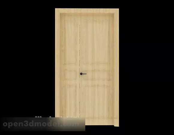 Simple Common Solid Wood Room Door 3d model Simple Common Solid Wood Room Door 3d model
