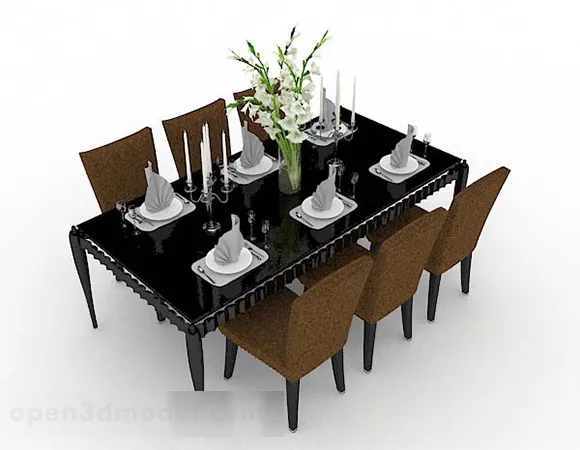 Modern Dining Table And Chair 3d model Modern Dining Table And Chair 3d model
