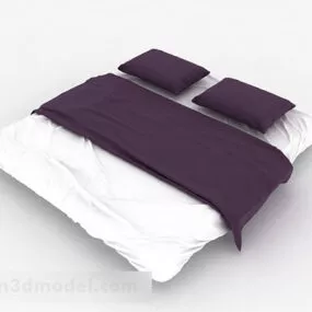 Simple Double Bed Furniture 3d model