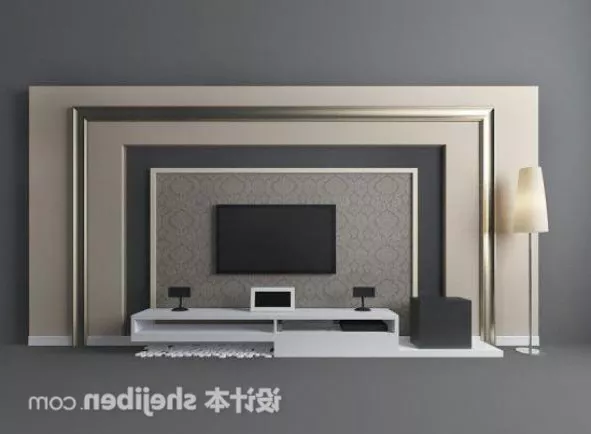 Simple European Background Wall Design 3d model Simple European Background Wall Design 3d model