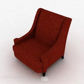 Simple European Red Single Sofa 3d model