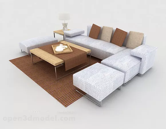 Simple Gray Home Sofa 3d model Simple Gray Home Sofa 3d model